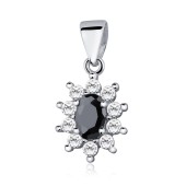 Pandantiv argint cu piatra neagra DiAmanti Z0405CR_B-DIA